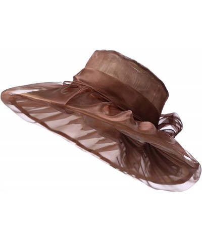 Women's Church Fascinator Bridal Tea Party Wedding Hat in N Out Burger Hat Brown-a $8.34 Sun Hats