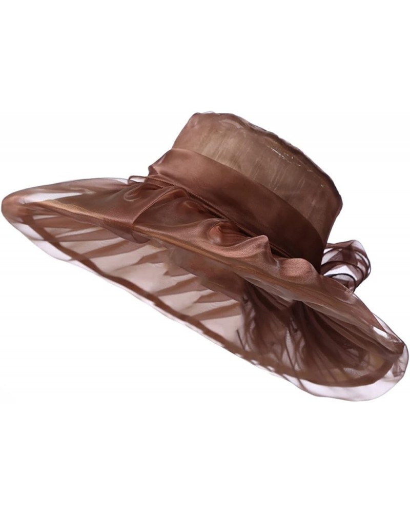 Women's Church Fascinator Bridal Tea Party Wedding Hat in N Out Burger Hat Brown-a $8.34 Sun Hats