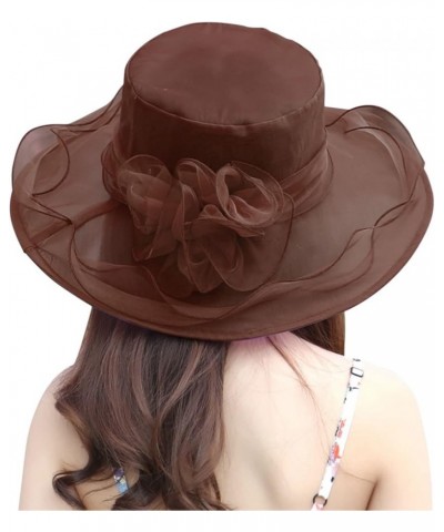 Women's Church Fascinator Bridal Tea Party Wedding Hat in N Out Burger Hat Brown-a $8.34 Sun Hats