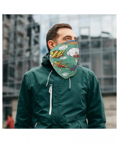 Neck Gaiter Men Face Scarf Mask-Dust, Balaclava Face Mask Bandana Comic-Bubbles Multi2 $9.35 Balaclavas