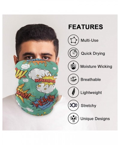 Neck Gaiter Men Face Scarf Mask-Dust, Balaclava Face Mask Bandana Comic-Bubbles Multi2 $9.35 Balaclavas