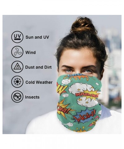 Neck Gaiter Men Face Scarf Mask-Dust, Balaclava Face Mask Bandana Comic-Bubbles Multi2 $9.35 Balaclavas