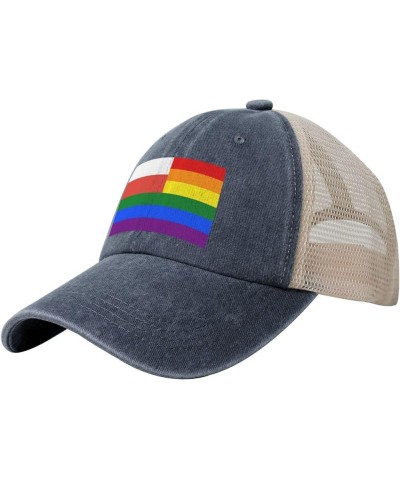 Poland Rainbow Flag Baseball Cap Women Men Mesh Back Hats Vintage Cowboy Hat Dad Caps Navy Blue $9.93 Cowboy Hats