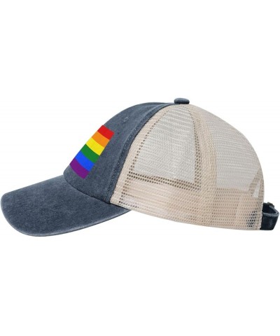 Poland Rainbow Flag Baseball Cap Women Men Mesh Back Hats Vintage Cowboy Hat Dad Caps Navy Blue $9.93 Cowboy Hats