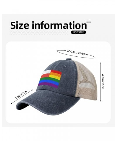 Poland Rainbow Flag Baseball Cap Women Men Mesh Back Hats Vintage Cowboy Hat Dad Caps Navy Blue $9.93 Cowboy Hats