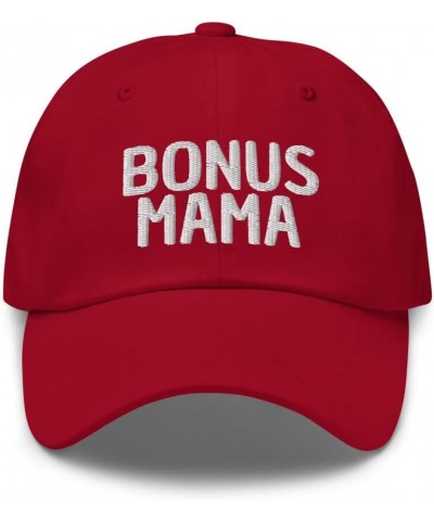 Bonus Mama - Unbiological Mom Gifts, Stepmom from Stepdaughter Stepson, Dad Hat Cap Cranberry $17.86 Baseball Caps