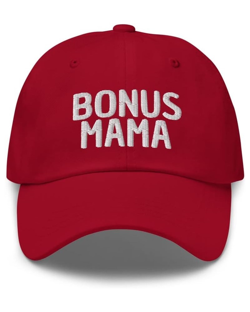 Bonus Mama - Unbiological Mom Gifts, Stepmom from Stepdaughter Stepson, Dad Hat Cap Cranberry $17.86 Baseball Caps