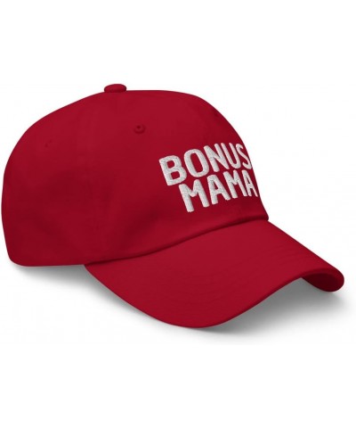 Bonus Mama - Unbiological Mom Gifts, Stepmom from Stepdaughter Stepson, Dad Hat Cap Cranberry $17.86 Baseball Caps