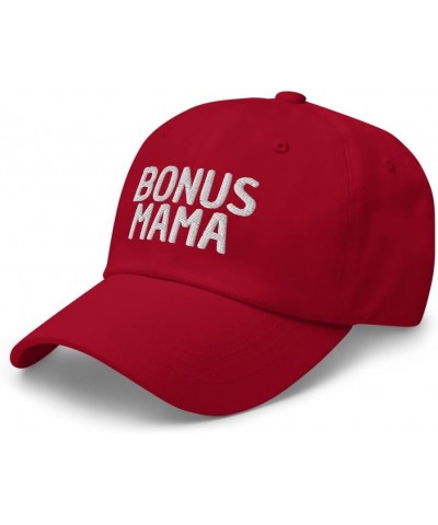 Bonus Mama - Unbiological Mom Gifts, Stepmom from Stepdaughter Stepson, Dad Hat Cap Cranberry $17.86 Baseball Caps