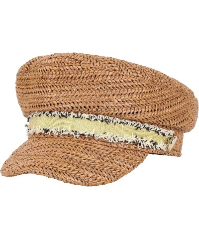 Ladies Women Straw Newsboy Hats Vintage Beret Hats Visor Beret Cap Paperboy Gatsby Hat Khaki $11.24 Berets