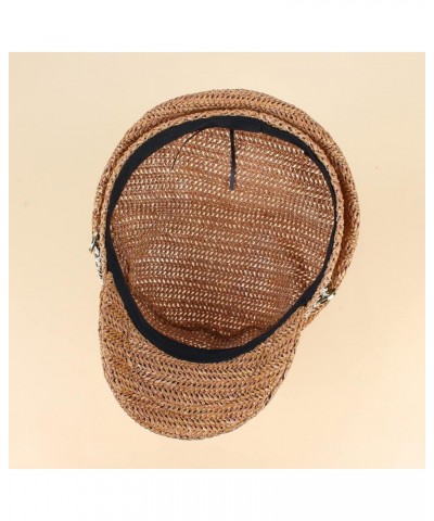 Ladies Women Straw Newsboy Hats Vintage Beret Hats Visor Beret Cap Paperboy Gatsby Hat Khaki $11.24 Berets