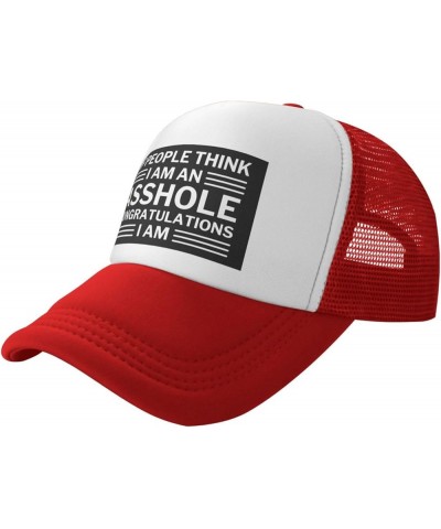 If People Think I Am an Assholes Congratulations I Am Mesh Hat Men Women Baseball Cap Trucker Hat Sports Hat Red $7.28 Baseba...