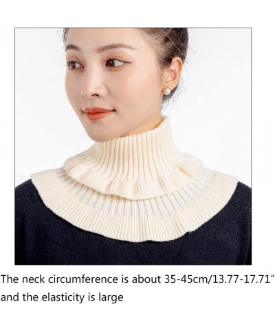 Fake Collar Scarf Knitted Elastic False Collars Scarves Warm Winter Cycling Windproof Detachable Wrap For Women Girls Apricot...