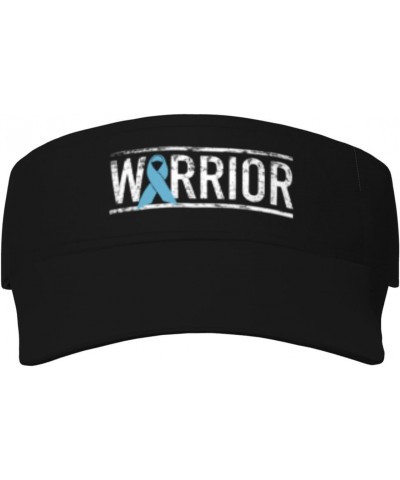 Prostate Cancer Warrior Aweareness Ribbon Visor Cap Sports Empty Top Hats Adjustable Sun Tennis Caps for Men Women77 Black $1...