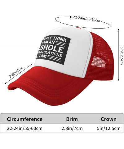 If People Think I Am an Assholes Congratulations I Am Mesh Hat Men Women Baseball Cap Trucker Hat Sports Hat Red $7.28 Baseba...