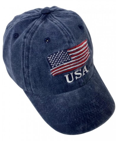 New! Unisex Vintage Cotton Washed Embroidered Baseball Cap Navy Cotton $11.59 Baseball Caps