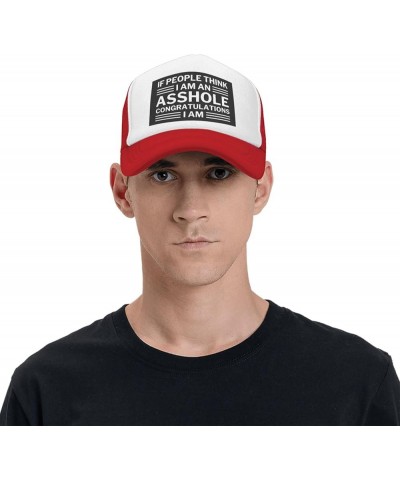 If People Think I Am an Assholes Congratulations I Am Mesh Hat Men Women Baseball Cap Trucker Hat Sports Hat Red $7.28 Baseba...