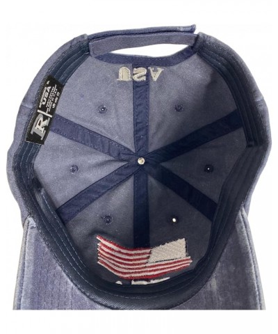 New! Unisex Vintage Cotton Washed Embroidered Baseball Cap Navy Cotton $11.59 Baseball Caps