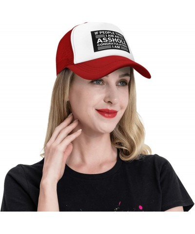 If People Think I Am an Assholes Congratulations I Am Mesh Hat Men Women Baseball Cap Trucker Hat Sports Hat Red $7.28 Baseba...