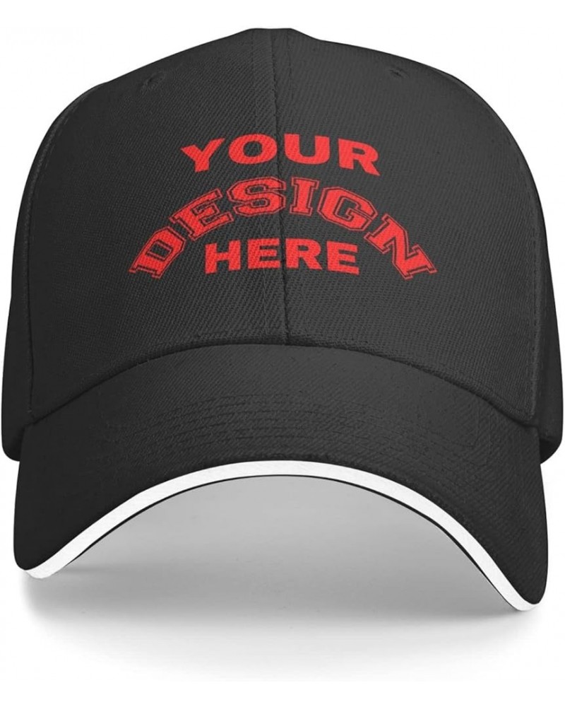 Custom Caps Add Your Design,Custom Name Hat,Custom Hat Design Your Own Classic Mens Womens Personalized Baseball Cap Black-2 ...