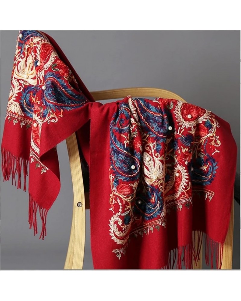 Scarf Gift Winter Embroidery Scarf Women Scarf Shawls and Wraps Warm Shawl Shawl (Color : G, Size : 200 * 70cm) 200*70cm F $4...