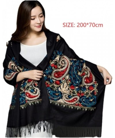 Scarf Gift Winter Embroidery Scarf Women Scarf Shawls and Wraps Warm Shawl Shawl (Color : G, Size : 200 * 70cm) 200*70cm F $4...