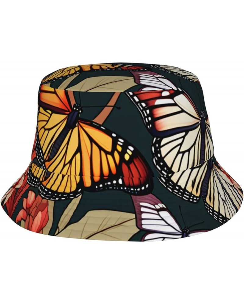 Cute Scorpion Printed Bucket Hat,Bucket Sun Hats for Men Women,Fashion Wide-Brimmed Hat for Vacation,Beach and Outdoor Monarc...