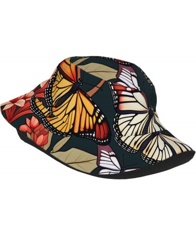 Cute Scorpion Printed Bucket Hat,Bucket Sun Hats for Men Women,Fashion Wide-Brimmed Hat for Vacation,Beach and Outdoor Monarc...