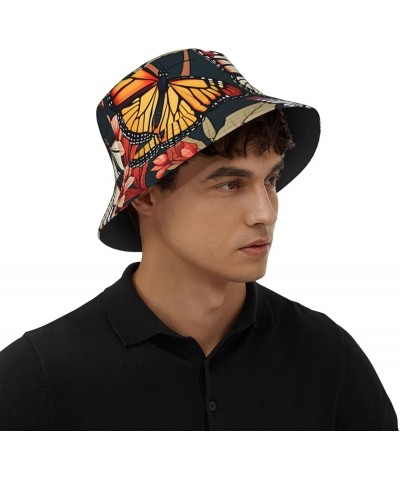 Cute Scorpion Printed Bucket Hat,Bucket Sun Hats for Men Women,Fashion Wide-Brimmed Hat for Vacation,Beach and Outdoor Monarc...