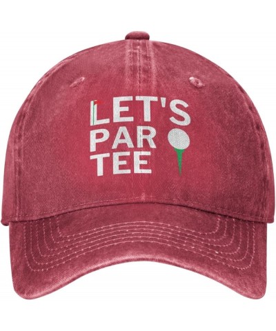 Let's Par Tee Golf Hat Trucker Hat for Men Women Dad Baseball Cap Red $16.72 Baseball Caps