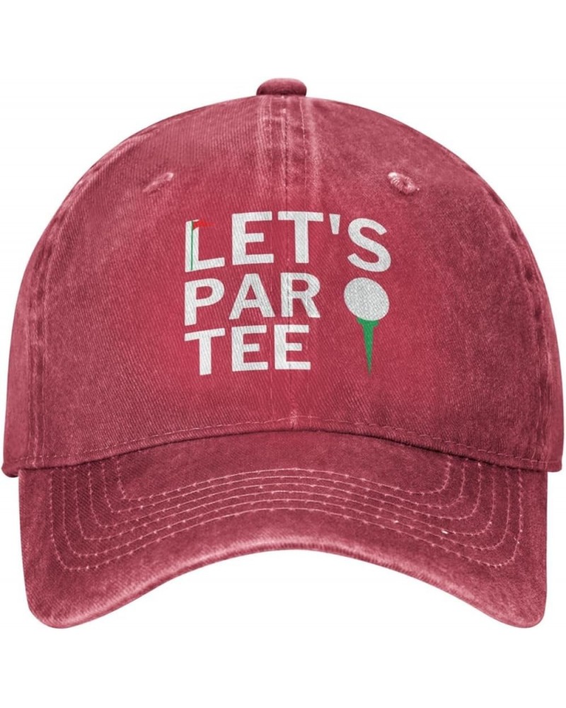 Let's Par Tee Golf Hat Trucker Hat for Men Women Dad Baseball Cap Red $16.72 Baseball Caps