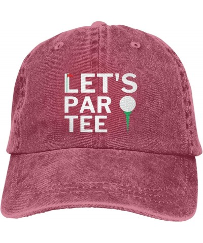 Let's Par Tee Golf Hat Trucker Hat for Men Women Dad Baseball Cap Red $16.72 Baseball Caps