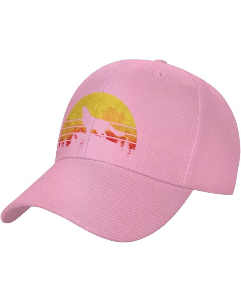 Vintage Wolf Retro Eighties Wolfdog Unisex Baseball Hat Retro Dad Hat Adjustable Pink $10.43 Baseball Caps