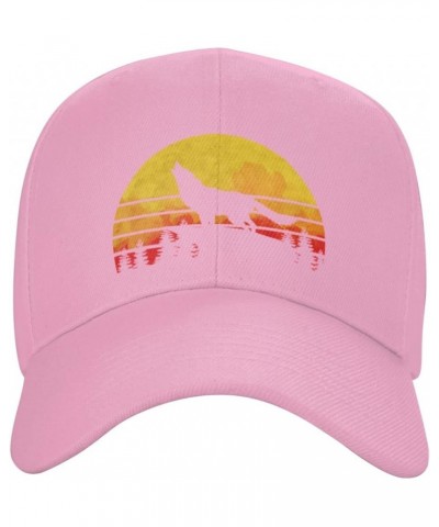 Vintage Wolf Retro Eighties Wolfdog Unisex Baseball Hat Retro Dad Hat Adjustable Pink $10.43 Baseball Caps