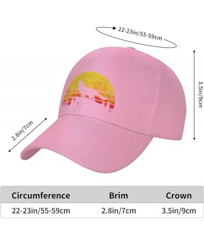 Vintage Wolf Retro Eighties Wolfdog Unisex Baseball Hat Retro Dad Hat Adjustable Pink $10.43 Baseball Caps