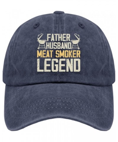 Father Husband Meat Smoker Legend Funny Golf Hat Funny Hat Pigment Black Mens Golf Hat Gifts for Women Navy Blue $11.18 Baseb...