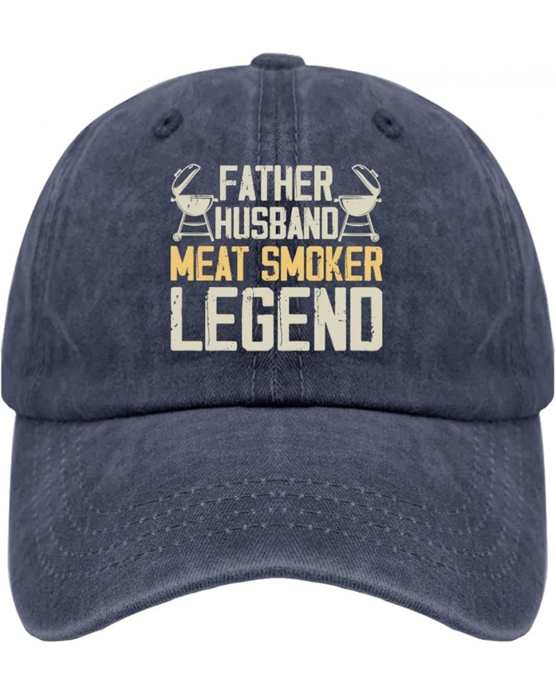 Father Husband Meat Smoker Legend Funny Golf Hat Funny Hat Pigment Black Mens Golf Hat Gifts for Women Navy Blue $11.18 Baseb...