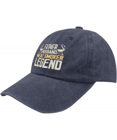 Father Husband Meat Smoker Legend Funny Golf Hat Funny Hat Pigment Black Mens Golf Hat Gifts for Women Navy Blue $11.18 Baseb...