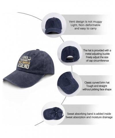 Father Husband Meat Smoker Legend Funny Golf Hat Funny Hat Pigment Black Mens Golf Hat Gifts for Women Navy Blue $11.18 Baseb...