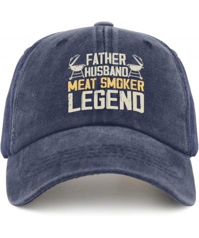 Father Husband Meat Smoker Legend Funny Golf Hat Funny Hat Pigment Black Mens Golf Hat Gifts for Women Navy Blue $11.18 Baseb...