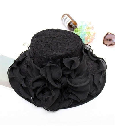 Retro Fascinator Hat for Women Wide Brim Wedding Party Hats Ladies Cloche Bucket Bowler Hat Elegant Derby Hats Black-a $9.65 ...