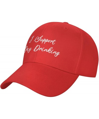 Men Women Baseball Hat I Support Day Drinking Original Dad Hat Adjustable Casquette Cap Red $9.34 Baseball Caps