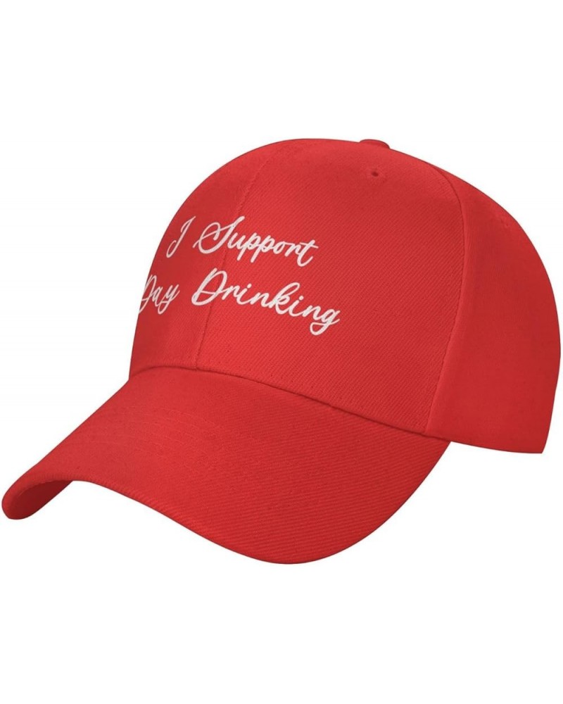 Men Women Baseball Hat I Support Day Drinking Original Dad Hat Adjustable Casquette Cap Red $9.34 Baseball Caps