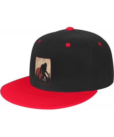 Sunrise Bigfoot Sasquatch Baseball Cap Dad Gifts for Men Women Red $12.59 Baseball Caps