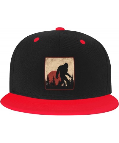 Sunrise Bigfoot Sasquatch Baseball Cap Dad Gifts for Men Women Red $12.59 Baseball Caps