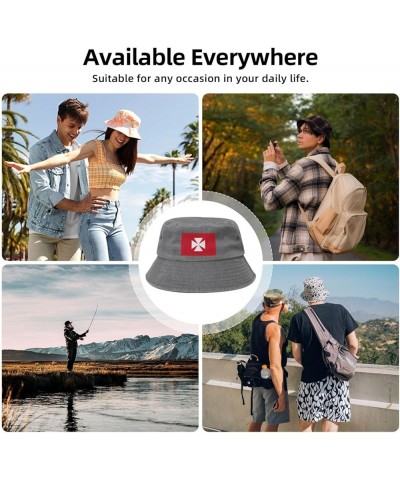 Royal Standard of Uvea (1837-1858) Bucket Hat for Men Women Outdoor Washed Cotton Sun Hats Travel Beach Hat Gray $10.52 Bucke...