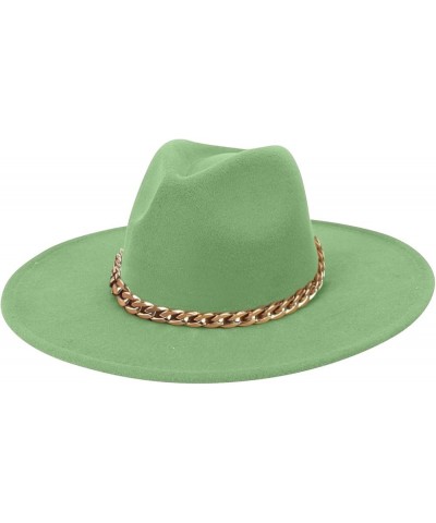 Men's and Women's British Bowler Hat Wide Brim Chains Church Hats Sunscreen Breathable Bucket Hats Green $7.35 Fedoras