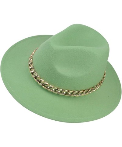 Men's and Women's British Bowler Hat Wide Brim Chains Church Hats Sunscreen Breathable Bucket Hats Green $7.35 Fedoras