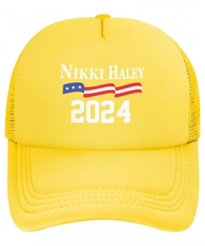 Nikki Haley 2024 Election Trucker Hat Men Mesh Baseball Cap Cowboy Hat Women Sun Hat Dad Cap Fishing hat Black Yellow $10.42 ...