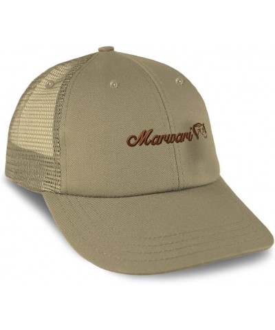 Custom Custom Trucker Hat Baseball Cap Marwari Horses Pony Cotton Equestrian Dad Hats for Men & Women Khaki Design Only $16.8...